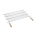 Sauvic 02475 - Parrilla Barbacoa zincada Recortable, con Mangos de Madera, 80 x 40 cm