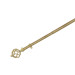 Barra Cortina Extensible Metal Ø 19 mm. Extensible 1,1/2,0 Metros Marfil Oro Piña Sin Anilla