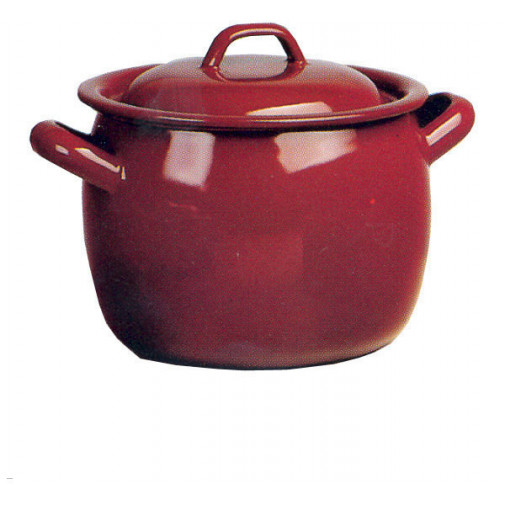 Olla Abombada Esmalte Marron 16 Cm