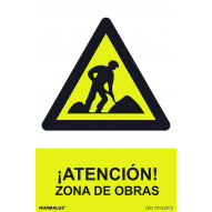SeÑal 210x300mm Pvc AtenciÓn, Zona De Obras Rd30024