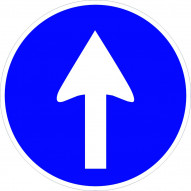 SeÑal Vial 700x700mm Metalica Sentido Oblig Al Frente V10031
