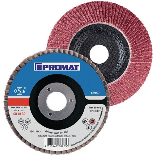 Disco Abrasivo De LÁminas DiÁm. 125 Mm GranulaciÓn 40 CÓnico