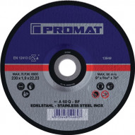 Disco De Corte Inox D 230 X 1,9 Mm Acodado Inox PerforaciÓn
