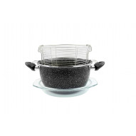 Freidora Coc 24cm Antiadherente Bicapa Todas Cocinas H.esmal