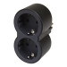 Legrand 694517, Adaptadores 2P+T, 2 Tomas de enchufes/Corriente Frontales, Ladron de enchufes, Color Negro/Gris Oscuro