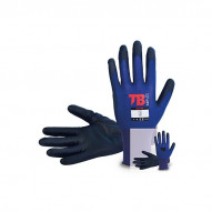 Guante Nylon Azul Pu Negro Palma T.8