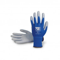 Guante Nylon Azul Pu Gris Palma T.7