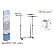 Perchero Extensible C/rueda 2barras 80x42x90cm