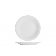 Plato Porcelana Grabado Blanco Postre-21 Cm