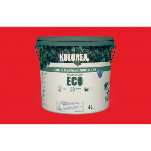 Esmalte Al Agua Eco Satinado Kolorea 250 Ml Rojo China