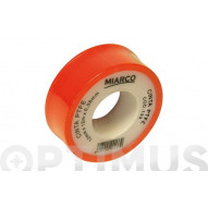 Cinta Teflon 12 Metros X 12 Mm. Galga: 0,08 Mm. Miarco