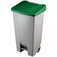 Contenedor Selectivo Tapa Azul Pedal Y Ruedas 80 L Denox