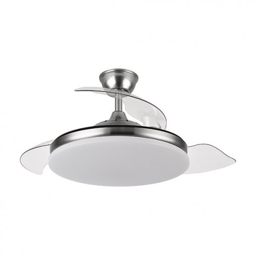 Ventilador Techo C/luz Techo 3 Asp Retractil Plata 108 Cm