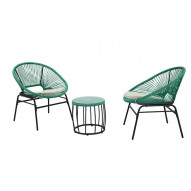 Conjunto Acero/pe Ratan Eolo 3 Pzas