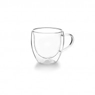 Taza Cafe Vidrio Doble Pared Pack 2 220 Ml