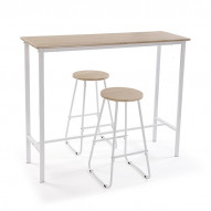 Mesa Cocina + 2 Taburetes Claro 60x60x87