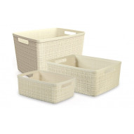 Cesta Rectangular Jute 5l Blanco Roto 26x20x10,5 Cm Curver