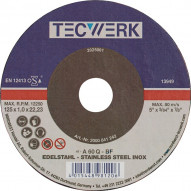 Disco De Corte Inox Recto 22,23mm D125x1mm Tecwerk
