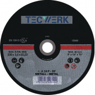 Disco De Corte Acero Recto 22,23 Mm D125x1,6 Mm Tecwerk