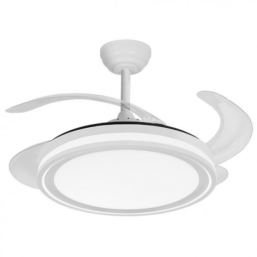 Ventilador Techo C/luz 4 Asp Retractil Blanco 107 Cm