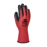 Guante Poliester Latex Rojo T.8