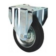 Rueda Fija 080mm 2-0224 Pl.107x086 080kg.rod B/goma Neg Zv B