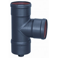 Te 90º Estufa Pellet Diametro 80 M-h-h C/tap Esmaltado