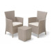Keter - Conjunto de terraza o balcón Iowa con Mesa Luzon y Cojines incluidos, Color Capuchino