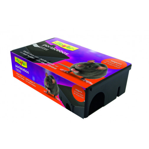 Caja Portacebos Ratas Flower Pp Neg 20545