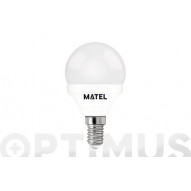 Bombilla Esferica Led E14 7w 650lm 2700k Matel