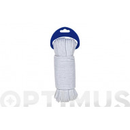Cuerda Algodon Trenzado Con Alma Ø 4,5mm 10 Mt Blanco Rombul