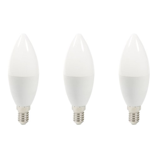 Bombilla iumin vela LED 3 unid C37 E14 7W 800LM 3000K sonedas