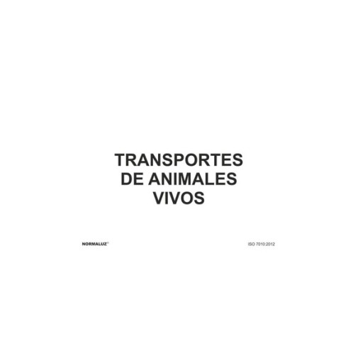 Señal transporte animales vivos PVC 0,7MM 210X300MM normaluz