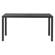 Mesa aluminio polywood negra/negra 150 x 90 cm import