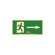 Señal evacuación flecha derecha PVC 1MM clase a vision 10M normaluz