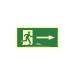 Señal evacuación flecha derecha PVC 1MM clase a vision 10M normaluz