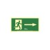 Señal evacuación flecha derecha PVC 1MM clase a vision 10M normaluz