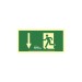 Señal evacuacion flecha abajo PVC 0,7MM clase b vision 10M normaluz