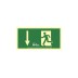 Señal evacuacion flecha abajo PVC 0,7MM clase b vision 10M normaluz
