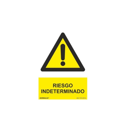 Señal peligro riesgo indeterminado PVC 0,7MM 210X300MM normaluz