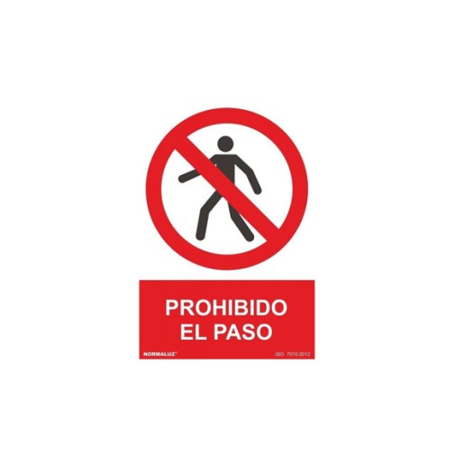 Señal prohibido el paso PVC 0,7MM 300X400MM normaluz