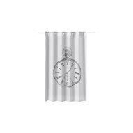 Cortina baño estampado reloj 180 x 200 cm poliester atenas