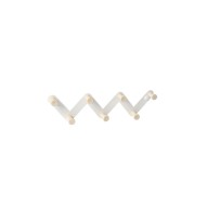 Percha pared madera natural 330 mm 7 ganchos blanca nesu