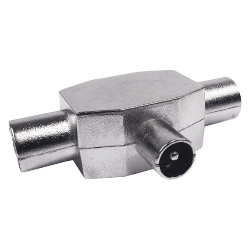 Distribuidor antena coaxial 1 macho 2 hembras blin axil