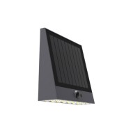 Aplique solar raksa 1000LM 4000K 5.2W negro IP54 cristalrecord