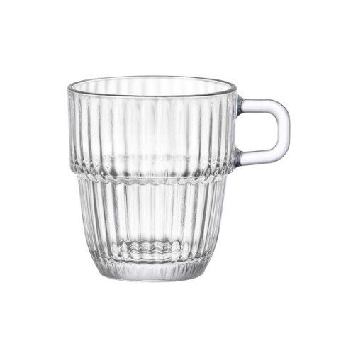 Taza vidrio grabado barshine 18,5 cl cafe con leche bormioli
