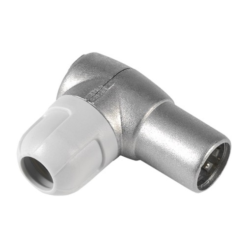 Conector antena tv acodado blindado macho cei Ø9,5MM televes