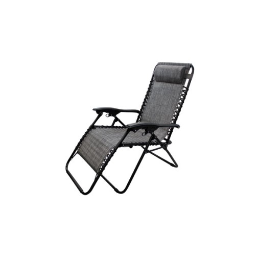 Tumbona plegable relax con cojin zero gravity gris import