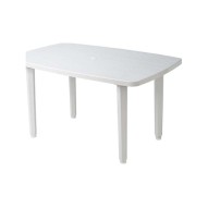 Mesa rectangular resina 140 x 90 cm blanco garden life