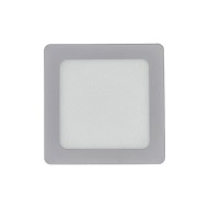 Downlight LED empotrar cuadrado gris kone 22,5CM 18W 1800LM 6000K cristalrecord